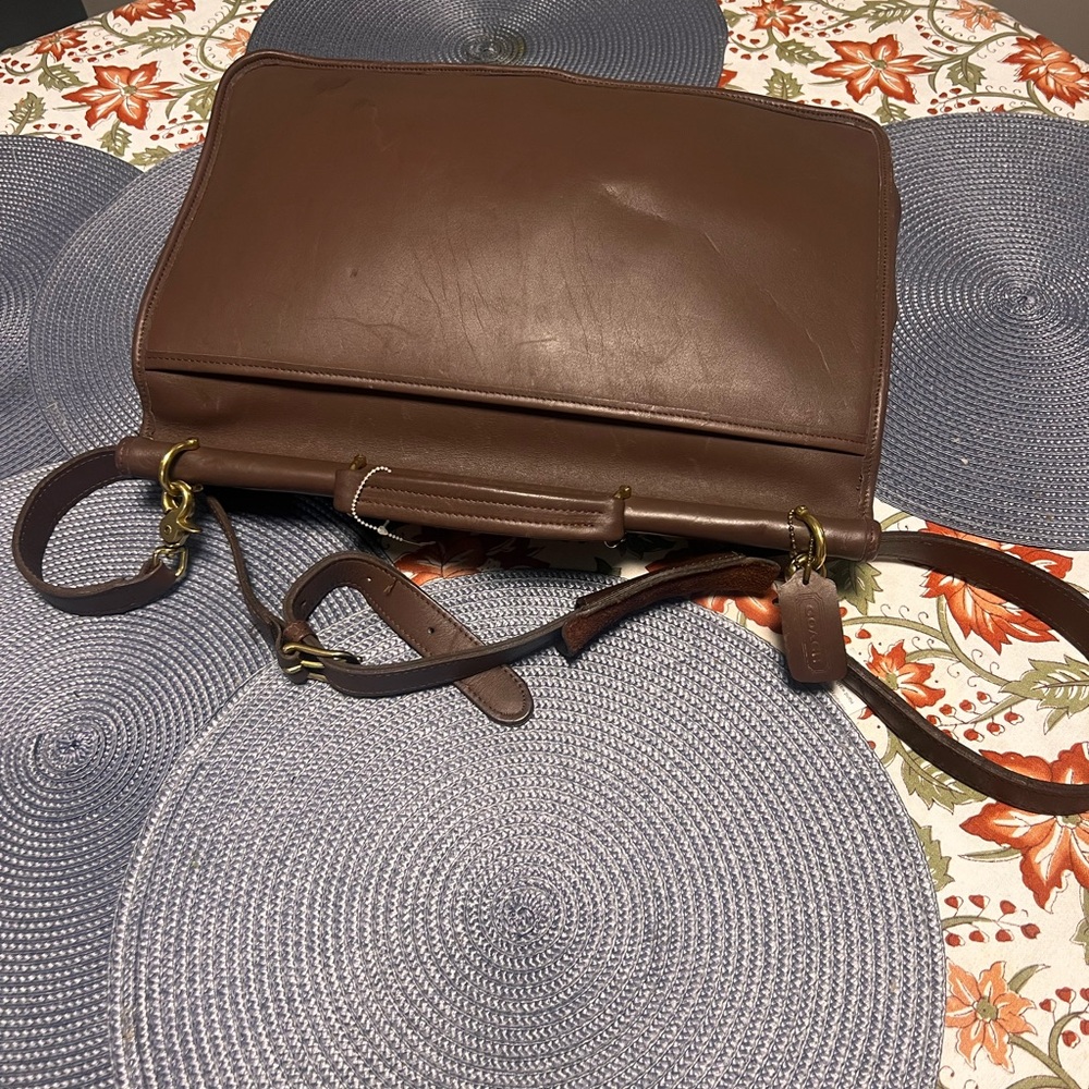Coach Brown Leather Briefcase with Gold Hardware - Picture 7 of 9